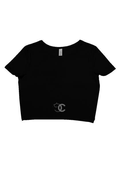 CNC luxury embroidered ladies crop tee